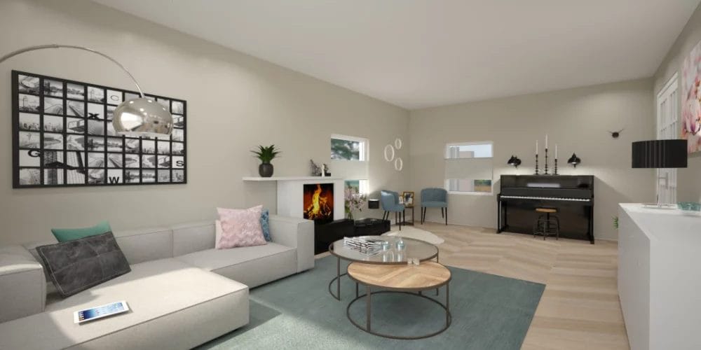 3D ontwerp woning Heerjansdam, vrijstaand, Virtual reality ontwerp, art impressions, scandinavische industriele inrichting