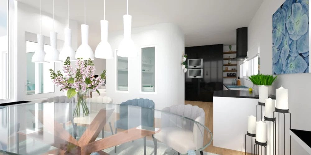 3D ontwerp woning Heerjansdam, vrijstaand, Virtual reality ontwerp, art impressions, scandinavische industriele inrichting