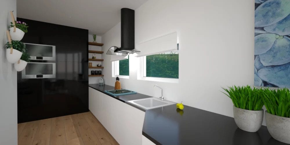 3D ontwerp woning Heerjansdam, vrijstaand, Virtual reality ontwerp, art impressions, scandinavische industriele inrichting