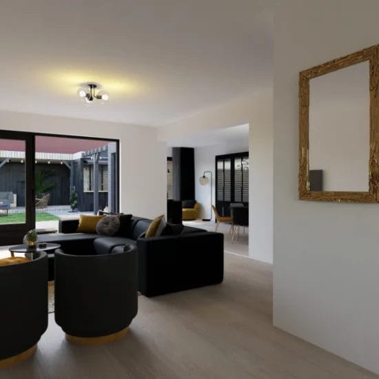 de perfecte verbouwing Lelystad, woonkamer, zwart goud inrichting