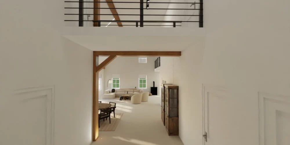 de perfecte verbouwing van woonboerderij Nijeveen, art impression woning, Virtual reality ontwerp, 3D ontwerp, living