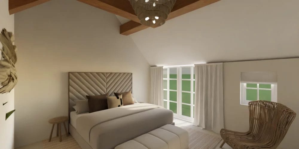 de perfecte verbouwing van woonboerderij Nijeveen, art impression woning, Virtual reality ontwerp, 3D ontwerp, badkamer slaapkamer, houten balken