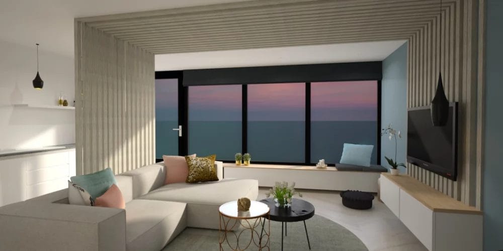 de perfecte verbouwing Alphen, woonkamer, roomdivider, 3d, virtual reality