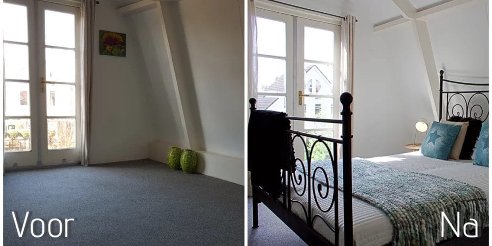 meubels huren, meubelverhuur voor verkoop woning, huis verkopen, gemeubileerd, voor en na, resultaat